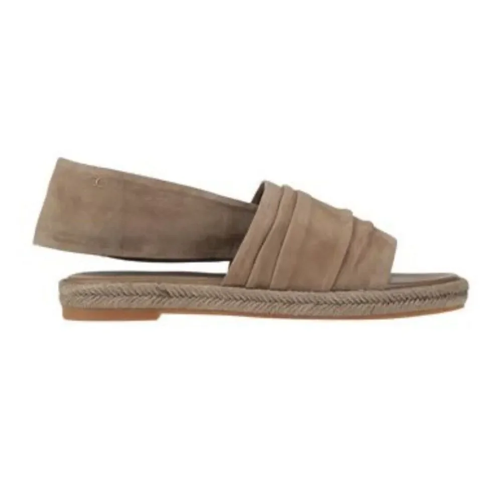 TORY BURCH SLING BACK SUEDE ESPADRILLE‎ SANDALS Colir Leccio SIZE 7 Boho Ruched
